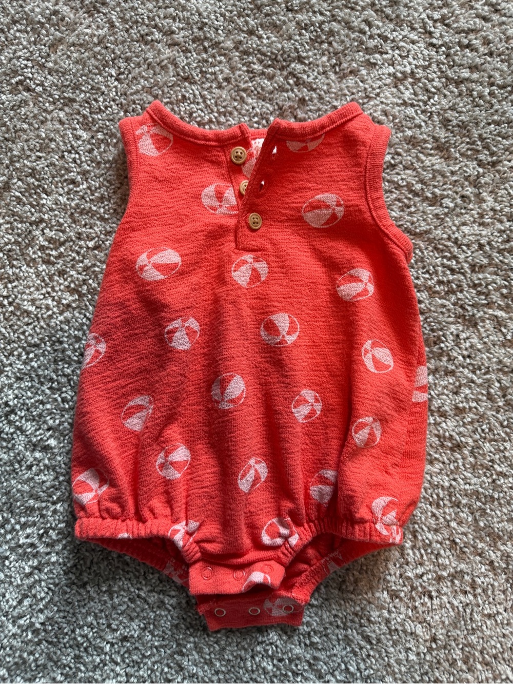 Cat & Jack Red Beach Ball Sleeveless Baby One-Piece